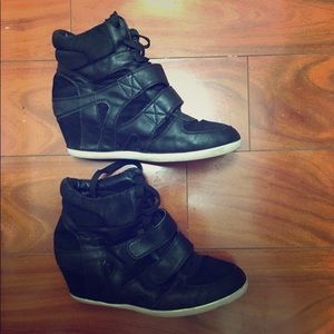 H&M Black Wedge Sneakers booties shoes